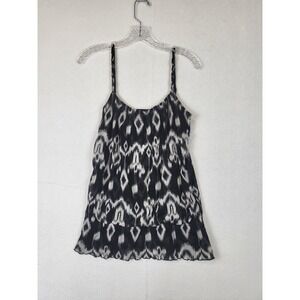 INC INTERNATIONAL CONCEPTS BLACK & WHITE STRETCH HALTER TOP SIZE MEDIUM